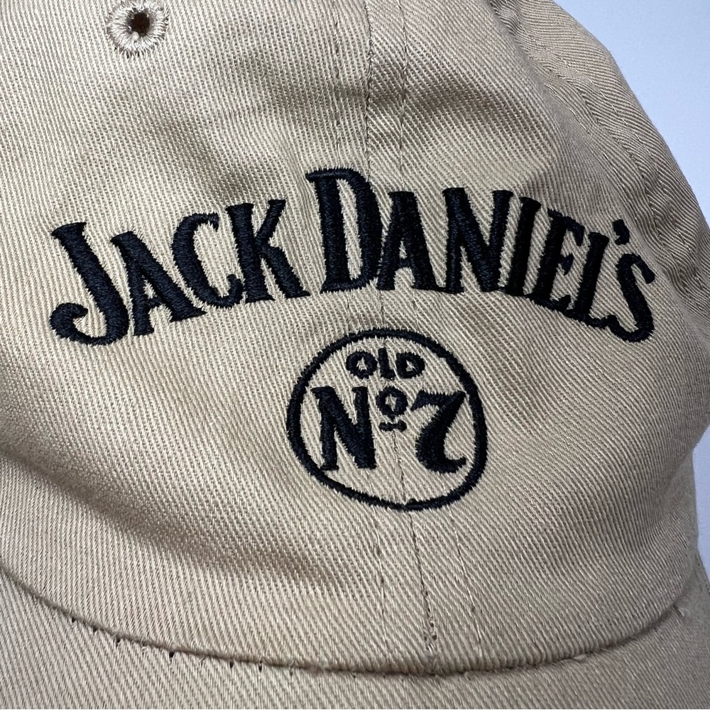 Jack Daniel’s Adjustable Velcro Back Hat Tan Black Logo Please Drink Responsibly - Picture 9 of 9